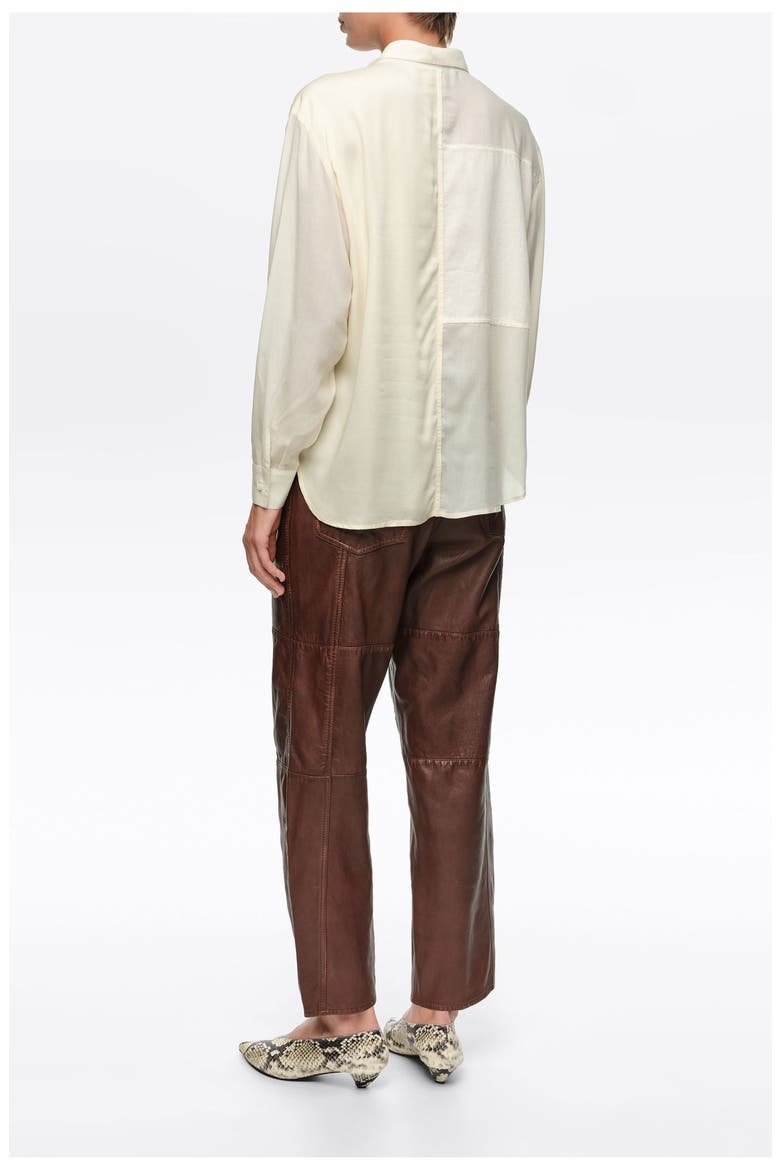Patchwork Straight Shirt, Alternate, color, CREAM