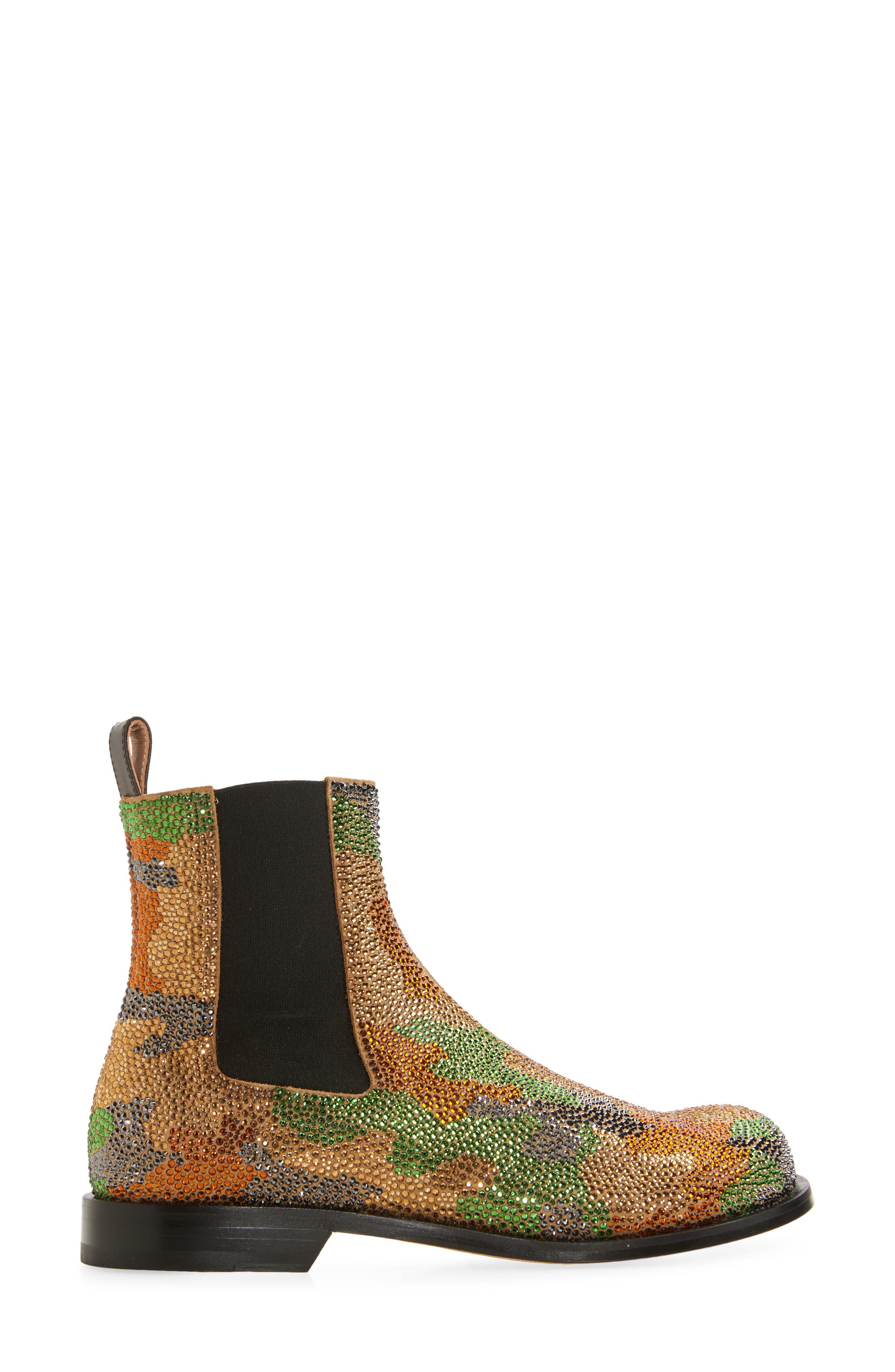 JW Anderson Camo Crystal Studded Chelsea Boot, Alternate, color, Military Green Multi