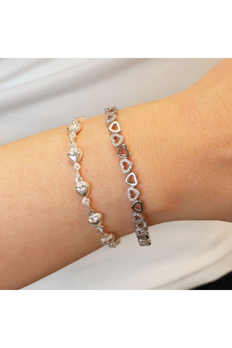 Puffy Heart Bracelet, Alternate, color, Sterling Silver