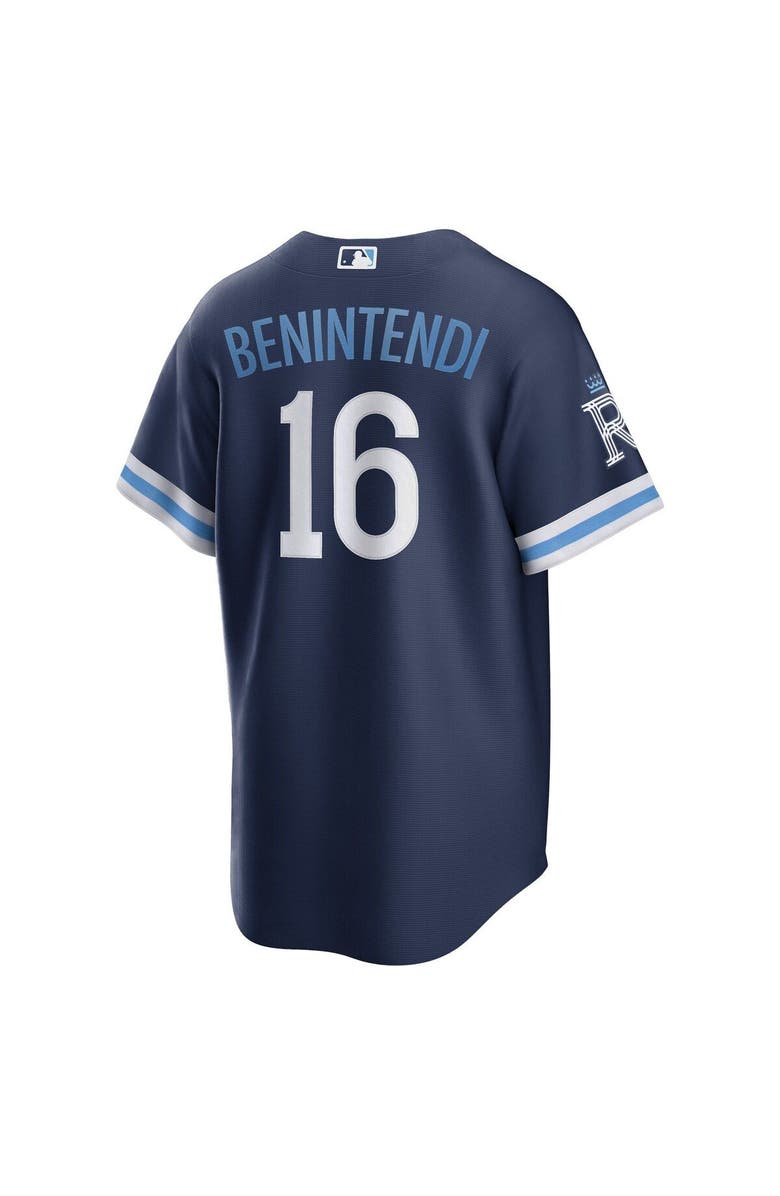 Nike Men's Nike Andrew Benintendi Navy Kansas City Royals 2022 City Connect Replica Player Jersey, Alternate, color, 