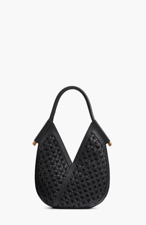 Donna Karan New York Baldwin Woven Grommet Mini Shoulder In Black