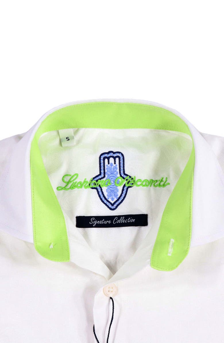 Luchiano Visconti Paisley Jacquard Shirt, Alternate, color, White