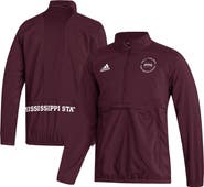 adidas Men's adidas Maroon Mississippi State Bulldogs AEROREADY Half-Zip Jacket