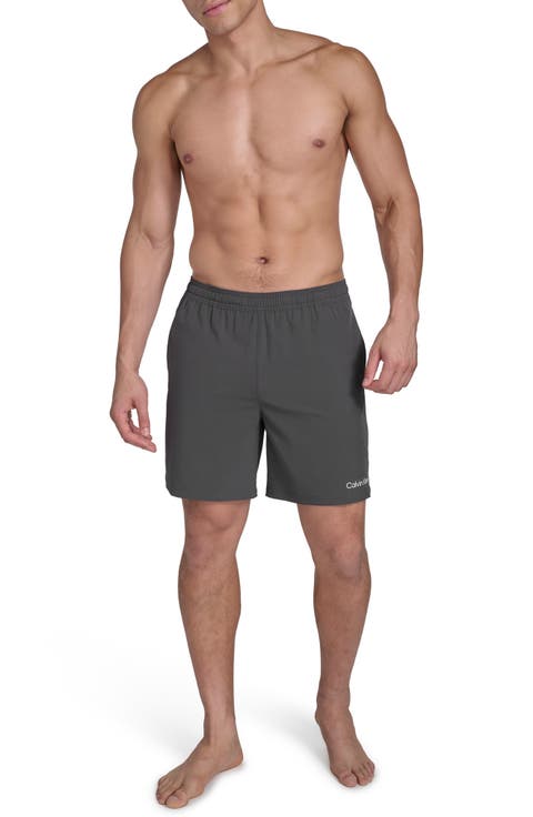 Solid Stretchy Jersey Swim Shorts