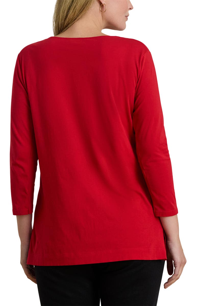 Lauren Ralph Lauren Krystol Split Neck Tunic, Alternate, color, Ralph Red