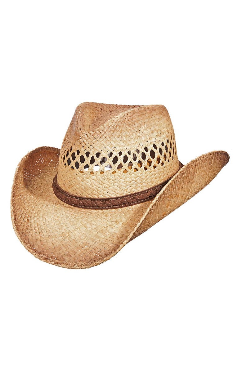 Scala Western Straw Hat, Main, color,