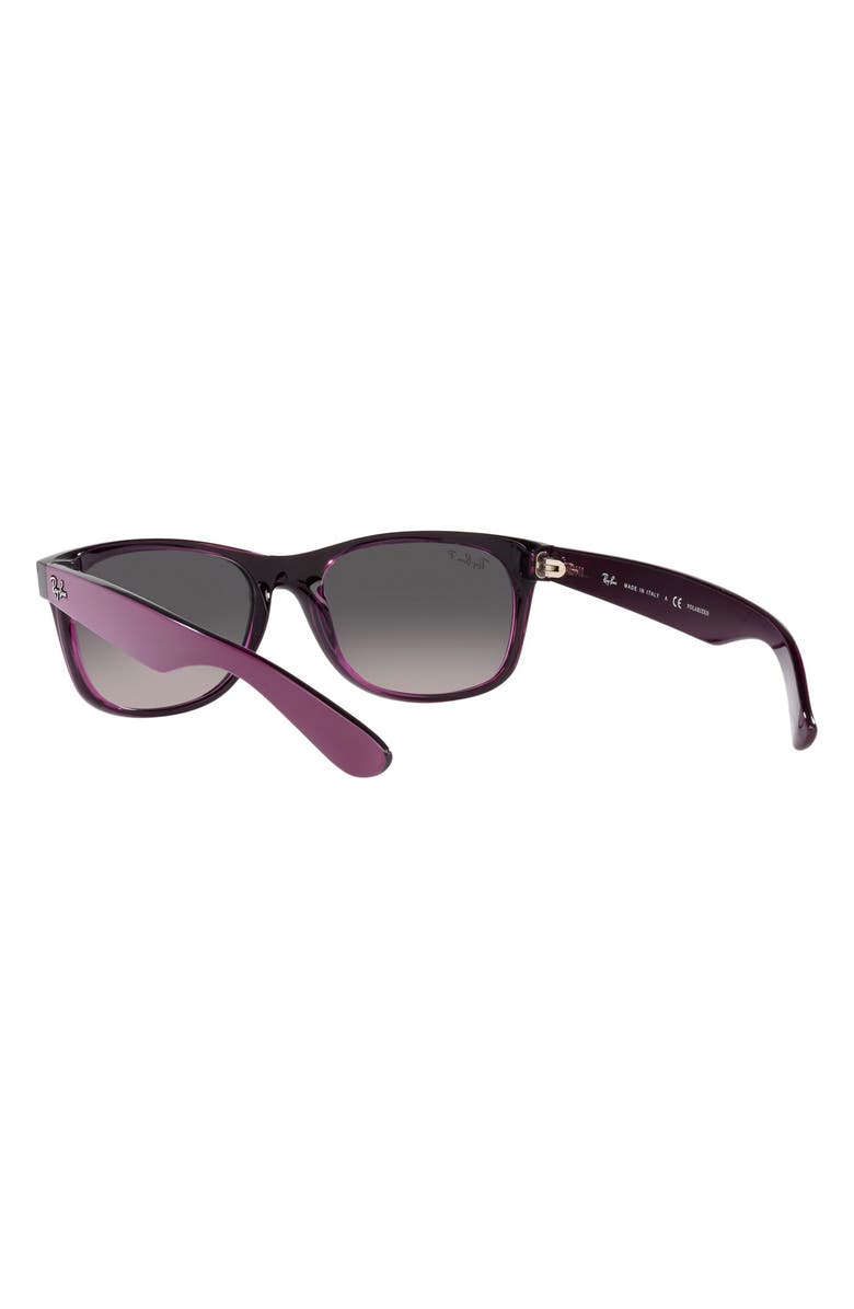 Ray-Ban New Wayfarer 58mm Polarized Square Sunglasses, Alternate, color, Violet