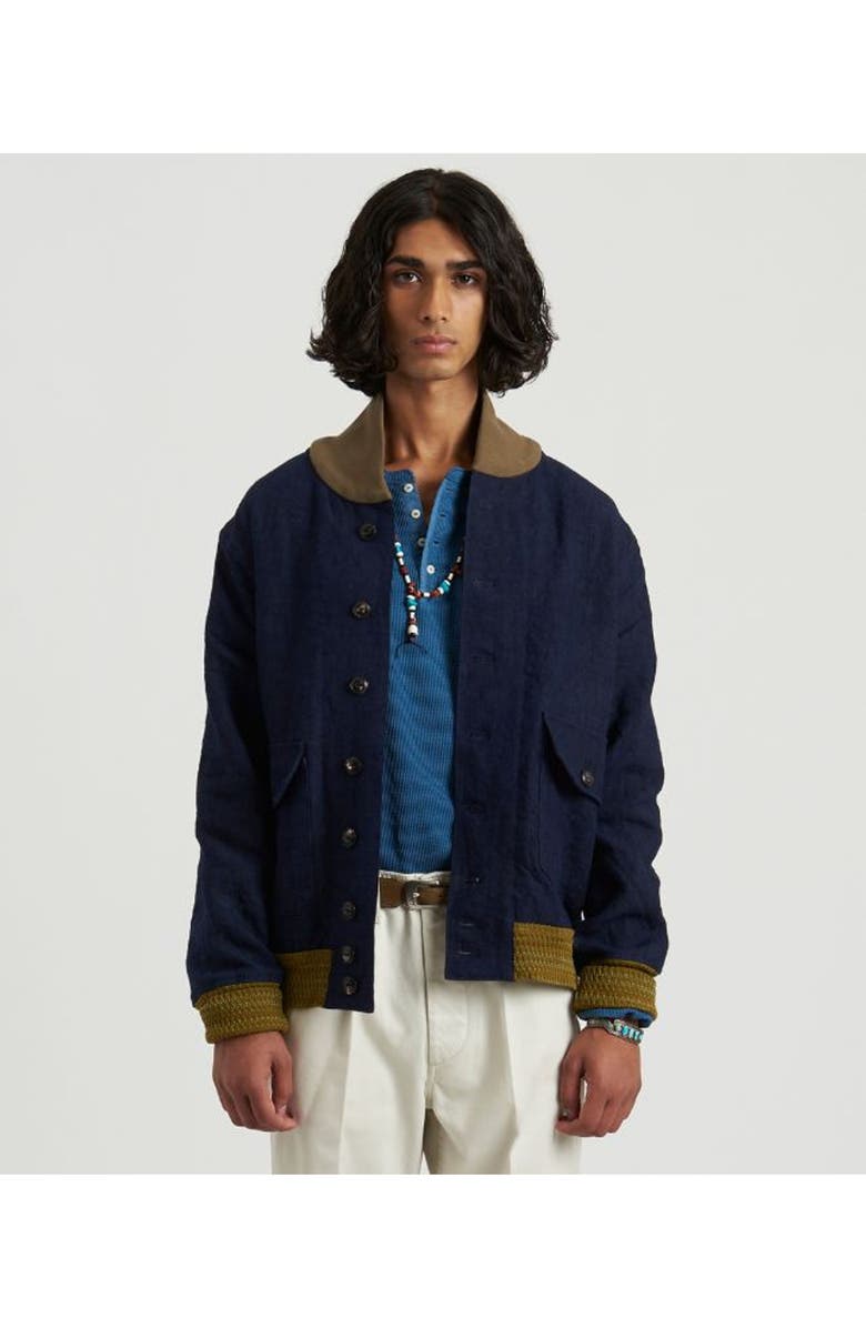 Fortela Regan Military Inspired Bomber Jacket, Alternate, color, Blue