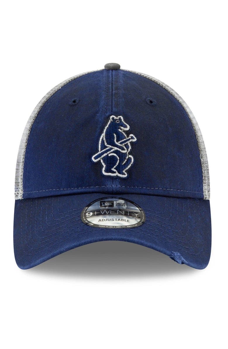 New Era Men's New Era Royal Chicago Cubs Team Rustic 9TWENTY Trucker Adjustable Hat, Alternate, color,