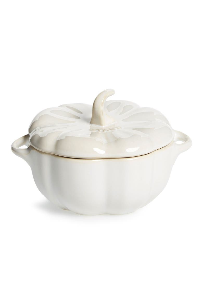 1/2 Quart Pumpkin Cocotte, Main, color, WHITE