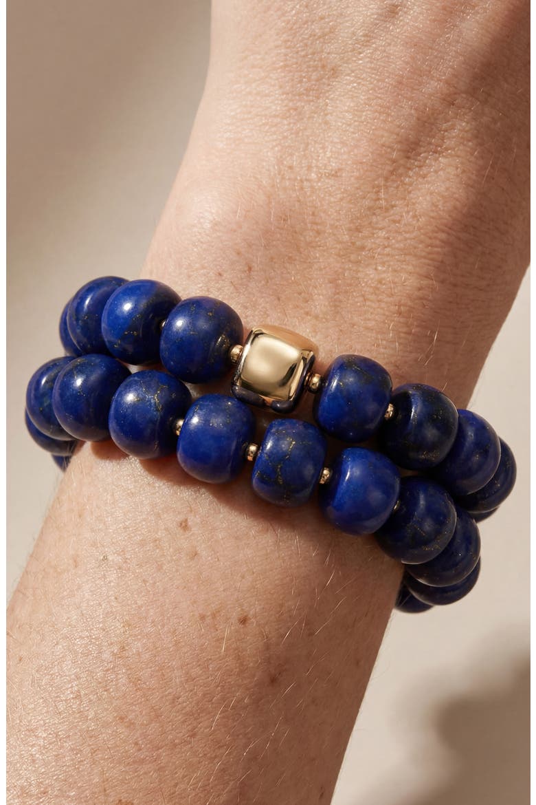 Lapis Lazuli Power Bead Bracelet Stack, Alternate, color, LAPIS