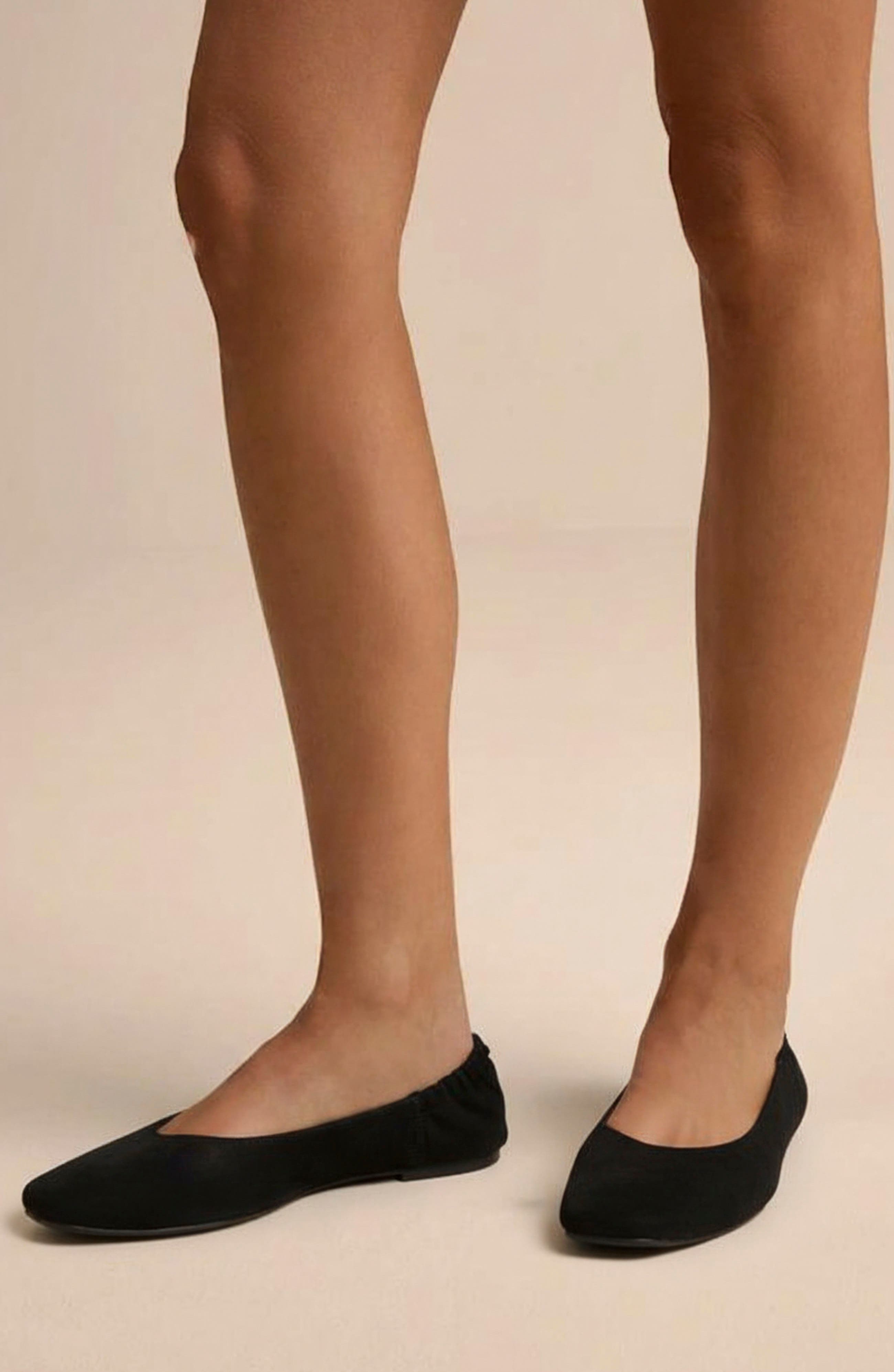 Namari Square Toe Leather Flat, Alternate, color, BLACK SUEDE