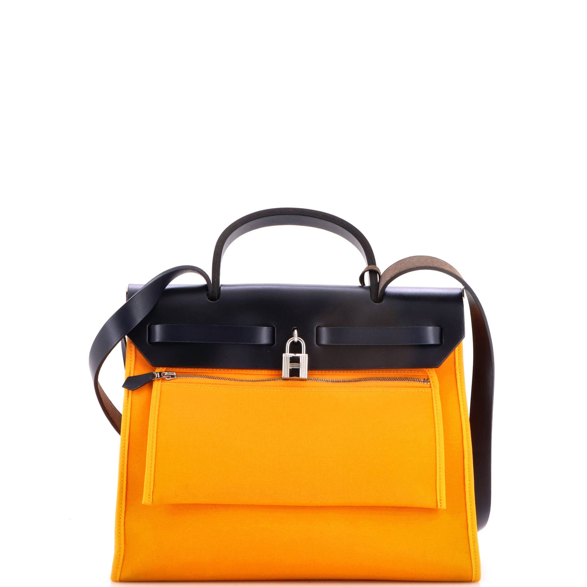 Herbag Zip Leather and Toile 31, Alternate, color, Yellow