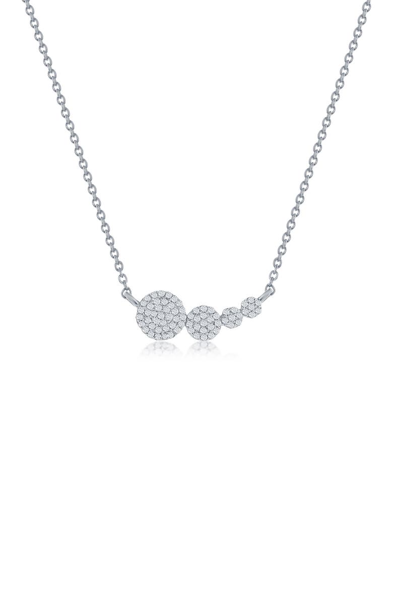 Sterling Silver Diamond Round Pendant Necklace - 0.13ct., Main, color, SILVER