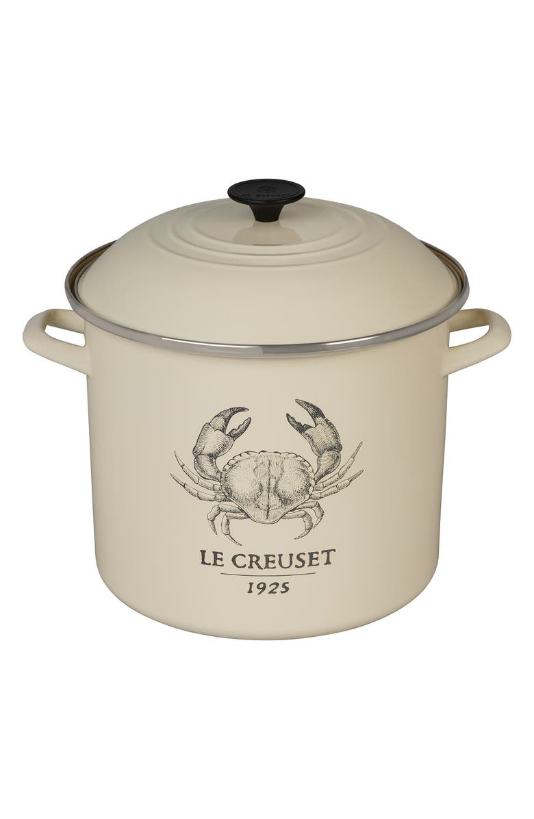 Le Creuset Crab Appliqué 12-Quart Stockpot, Main, color, 