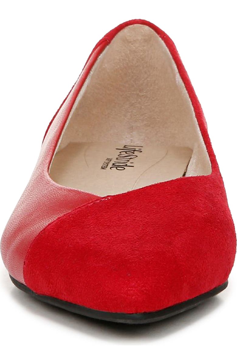LifeStride Promise Pointed Toe Flat, Alternate, color, Red