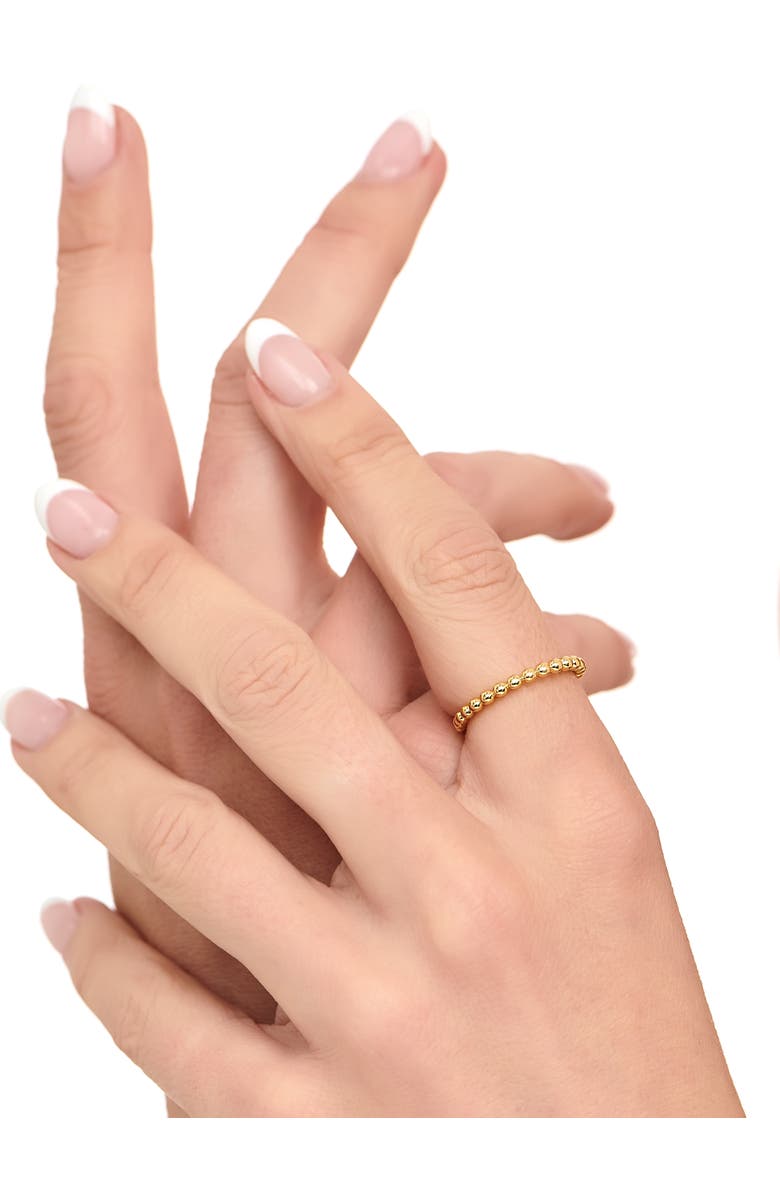 DEVATA Beaded Ball Ring in Gold Plated Sterling Silver, 2mm, Alternate, color, Yellow Gold