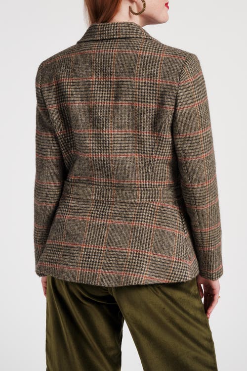 Frances Valentine Bobby Blazer Central Park Plaid Wool In Brown