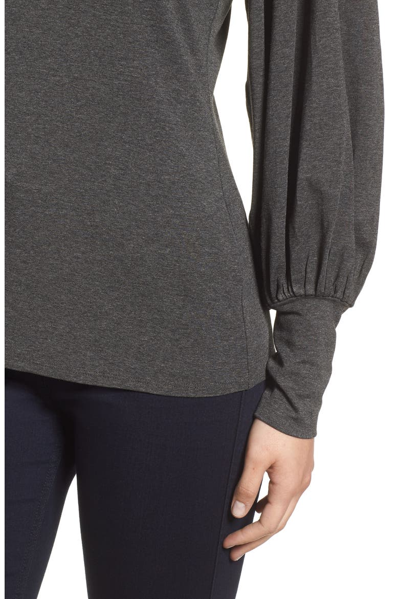 Bubble Drama Sleeve Tee, Alternate, color, MEDIUM HEATHER GREY