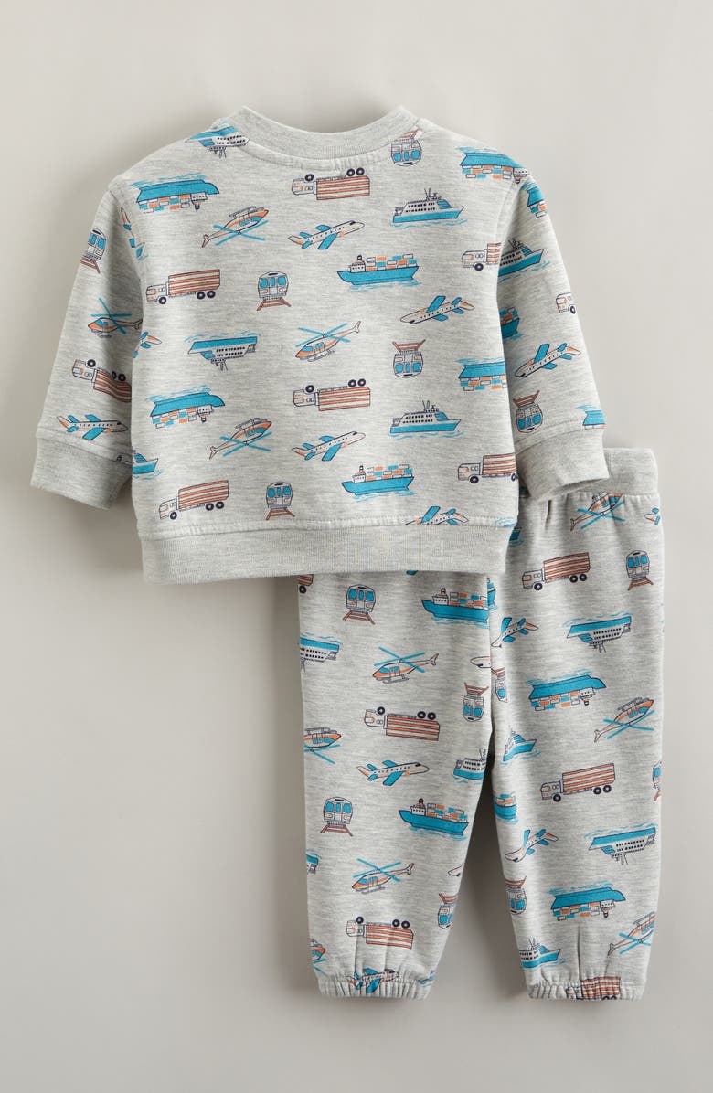 Tucker + Tate Print Henley Sweatshirt & Sweatpants Set, Alternate, color, Grey Heather City Transport