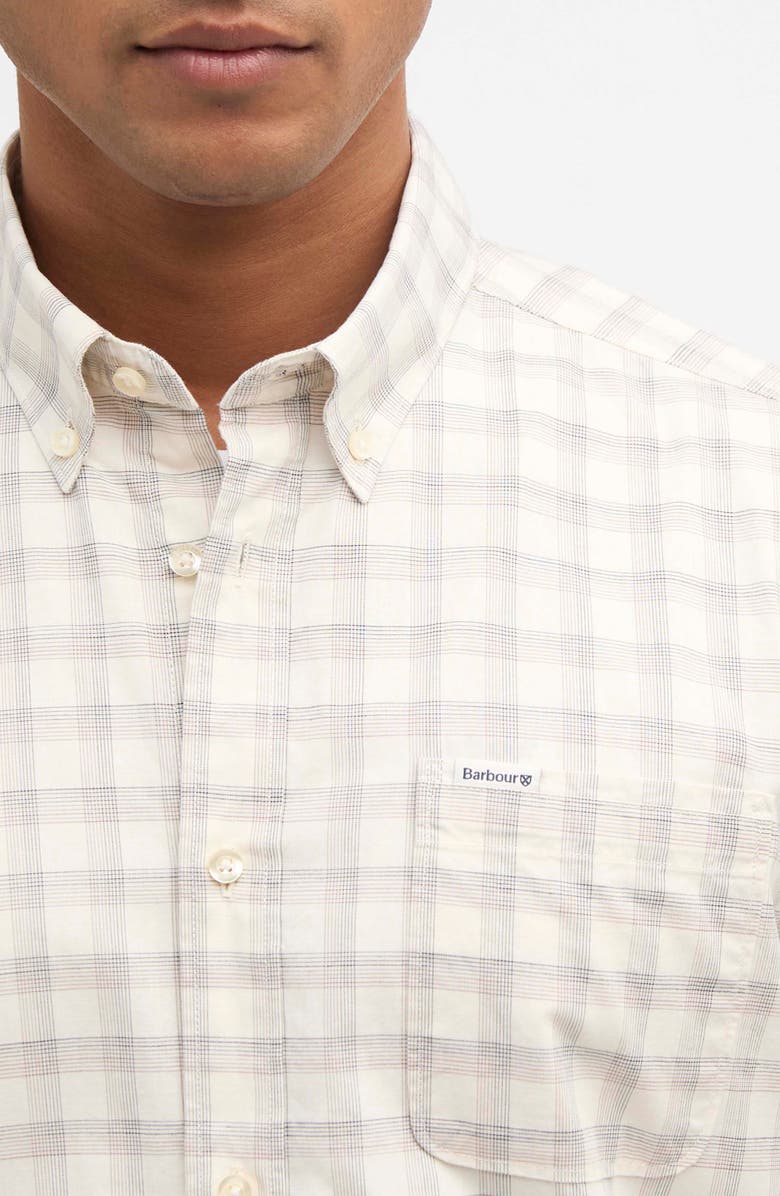 Barbour Bramwell Check Button Down Shirt, Alternate, color, Whisper White