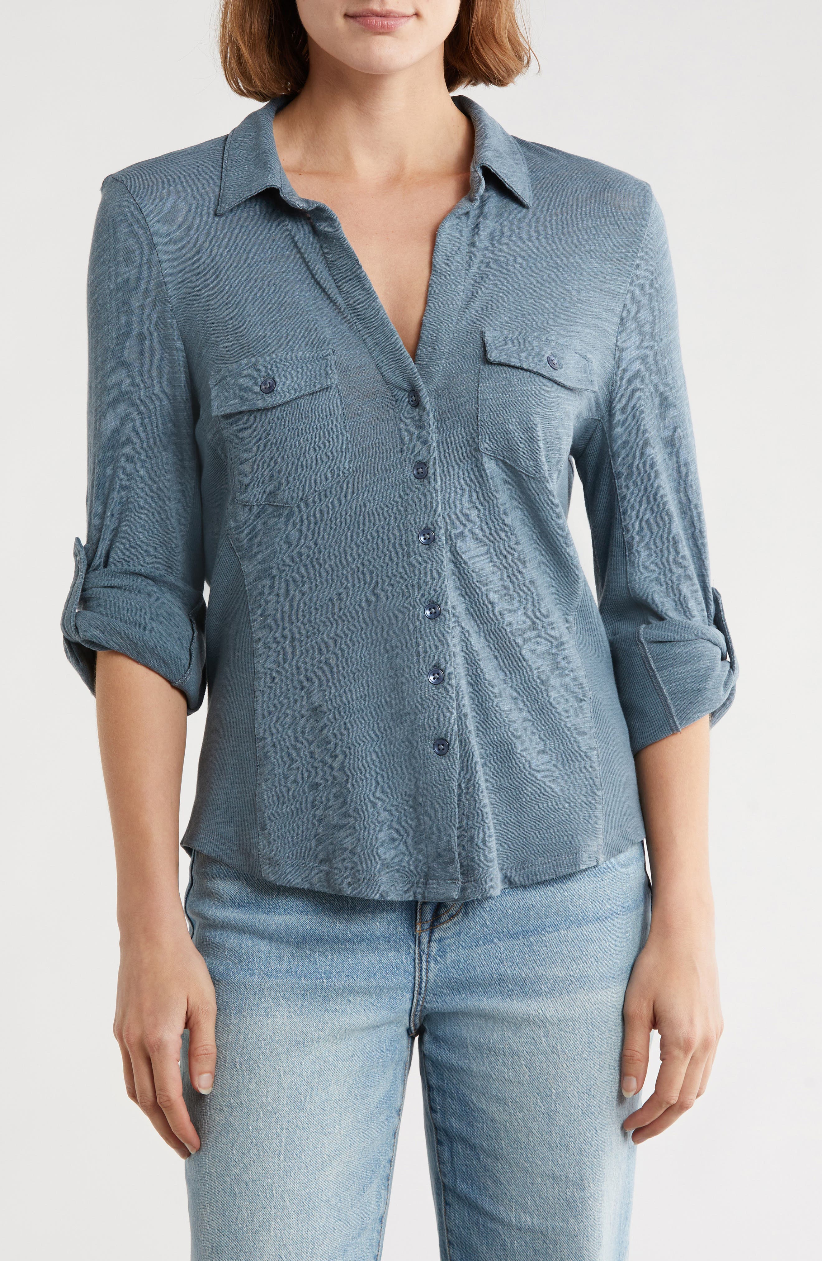 Caslon® Roll Tab Knit Shirt