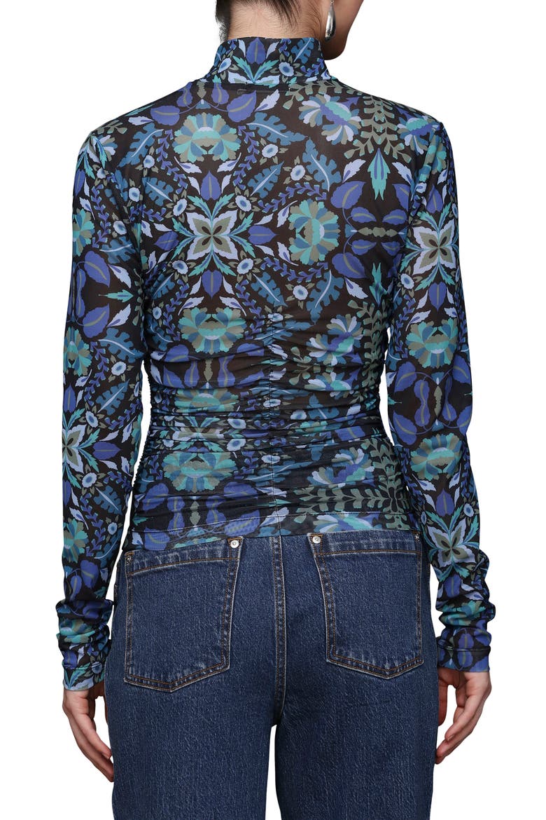 Floral Print Mock Neck Long Sleeve Shirt, Alternate, color, AUTUMN DITSY
