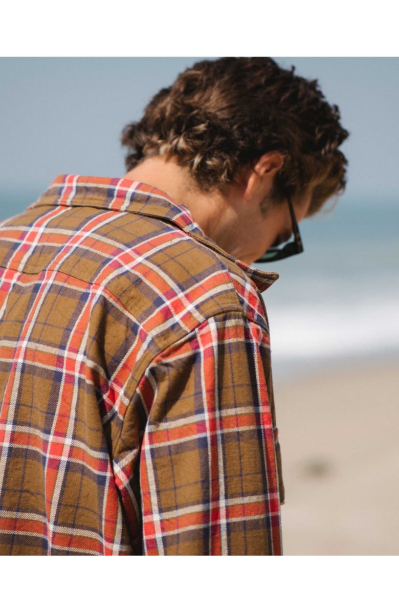 ARIKO Bucky Flannel Over Shirt, Alternate, color, Brown / Orange