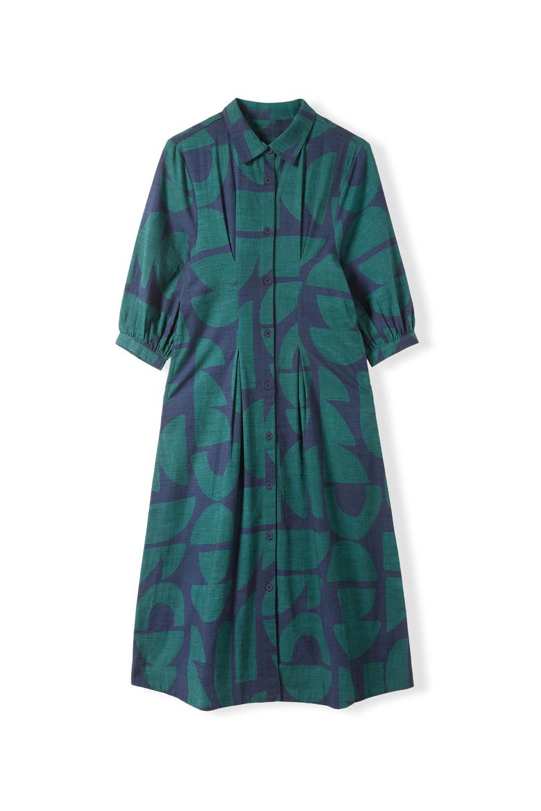Pleat Detail Shirt Dress, Alternate, color, Geo Shapes