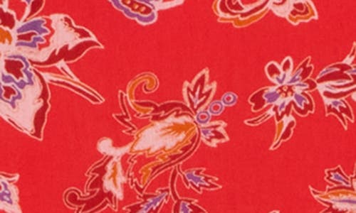 Rag & Bone Libby Long Sleeve Silk Blend Dress In Red Floral