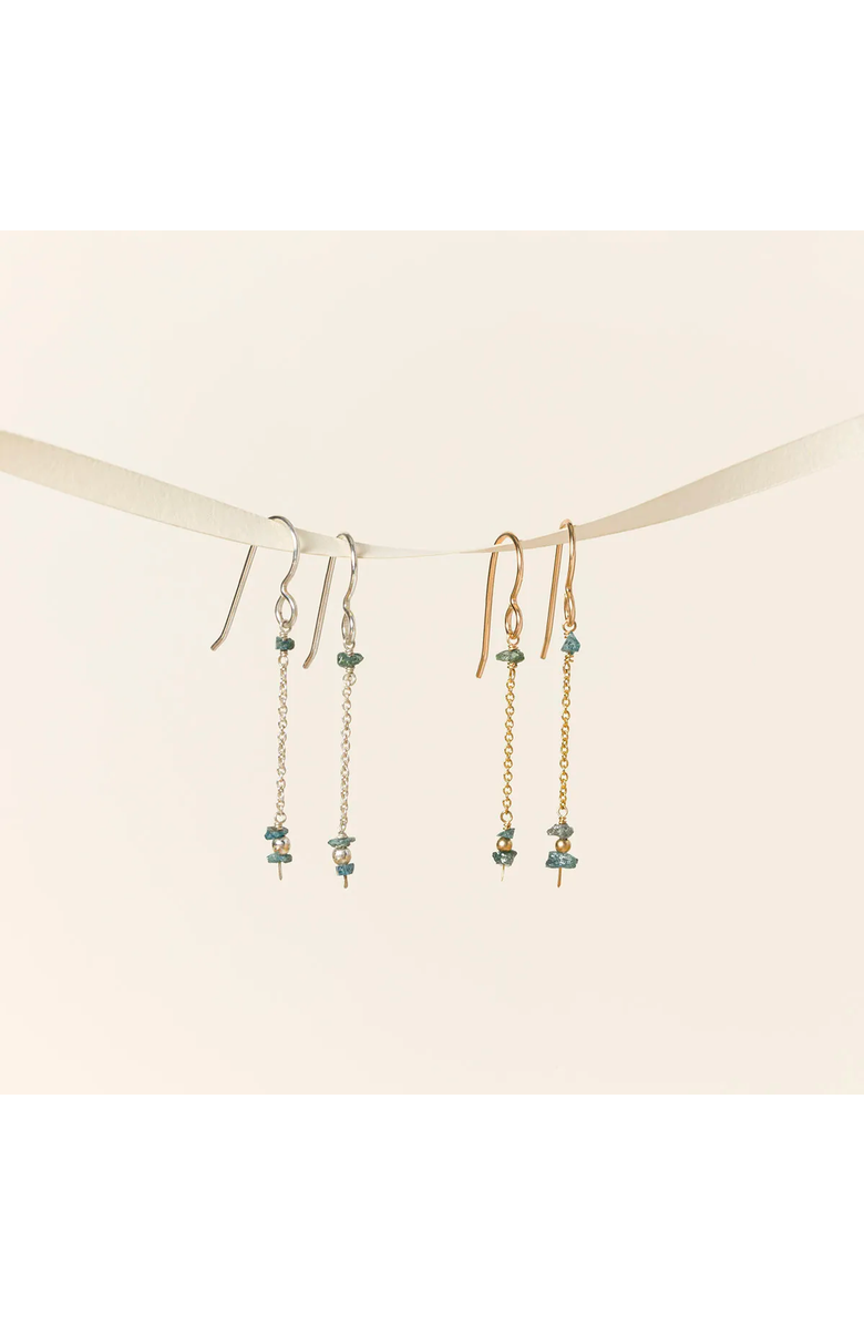 Uncommon Goods Delicate Raw Blue Diamond Earrings, Alternate, color, 