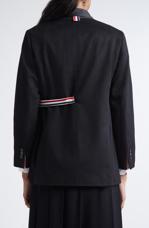 Thom Browne Cashmere-silk Narrow Shoulder 2-in-1 Sportcoat In Black