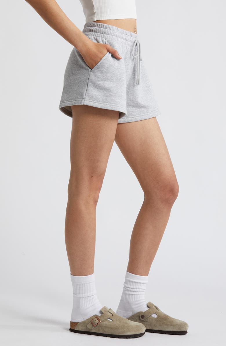 BP. Elastic Waist Fleece Shorts, Alternate, color, Grey Soft Heather