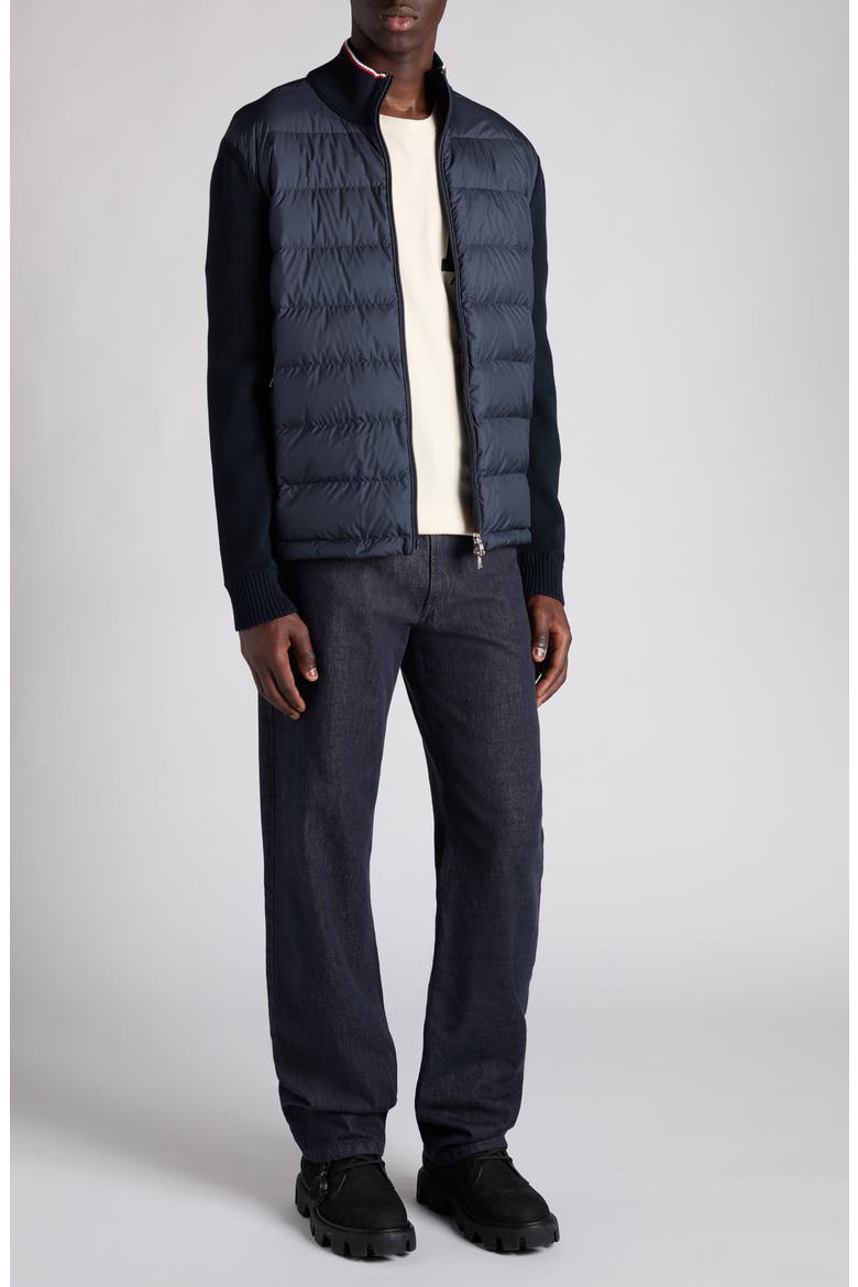 Padded Zip Cardigan, Alternate, color, OBSIDIAN BLUE