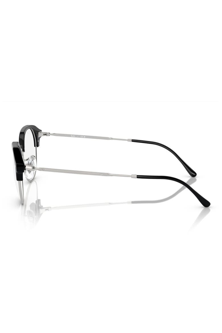 0RX7229 53mm Irregular Optical Glasses, Alternate, color, BLACK