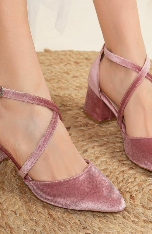 Forever & Always Shoes Dolly Low Block Heel Pumps In Pink