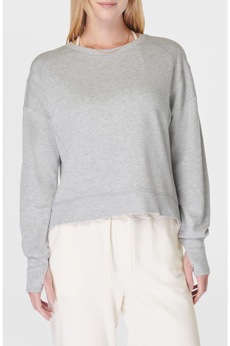 After Class Organic Cotton Blend Longline Sweatshirt, Main, color, LIGHT GREY