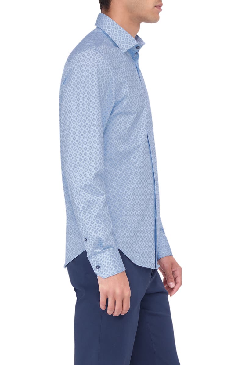 Bugatchi Jimmy OoohCotton<sup>®</sup> Medallion Print Button-Up Shirt, Alternate, color, 