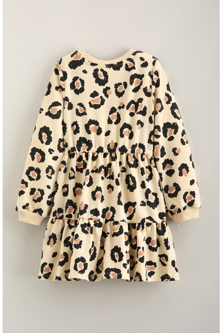 Kids' Pretty Tiered Dress, Alternate, color, TAN TWINE SKETCHY LEOPARD