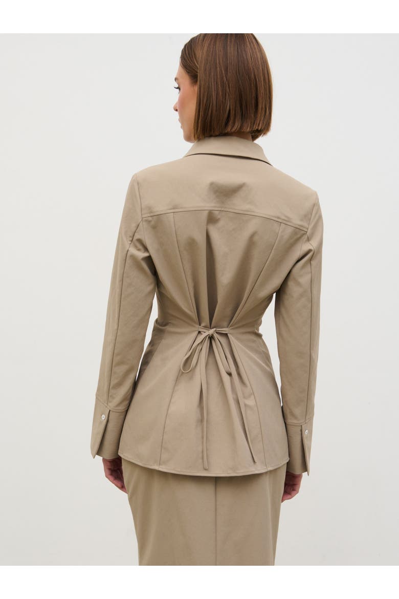 Myley Cinched Shirt, Alternate, color, Taupe