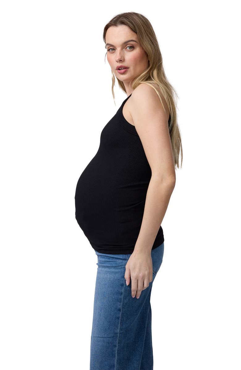 Ingrid & Isabel Rib Seamless Fashion Tank, Alternate, color, Black