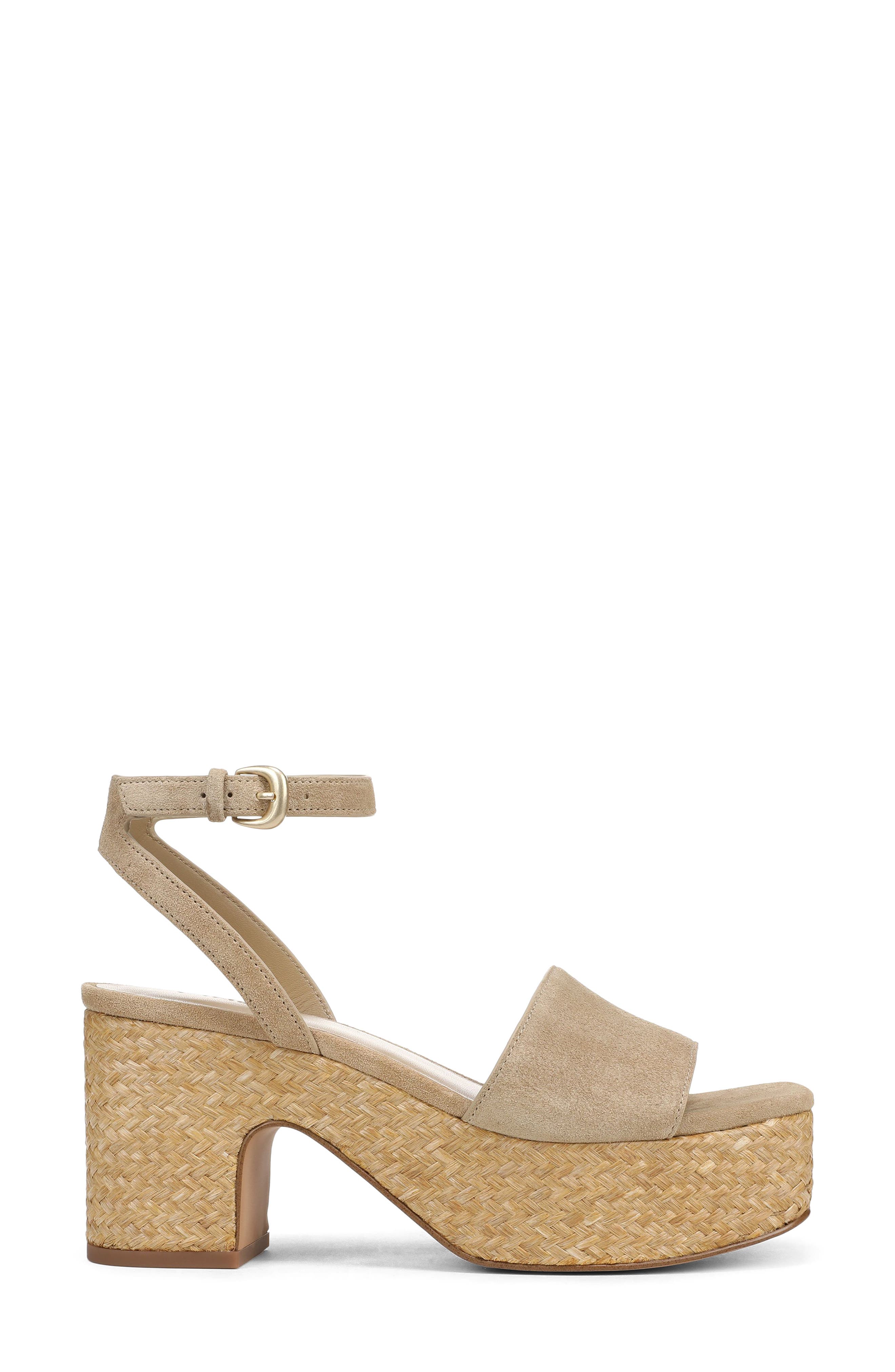 Castella Ankle Strap Platform Sandal, Alternate, color, WHEAT