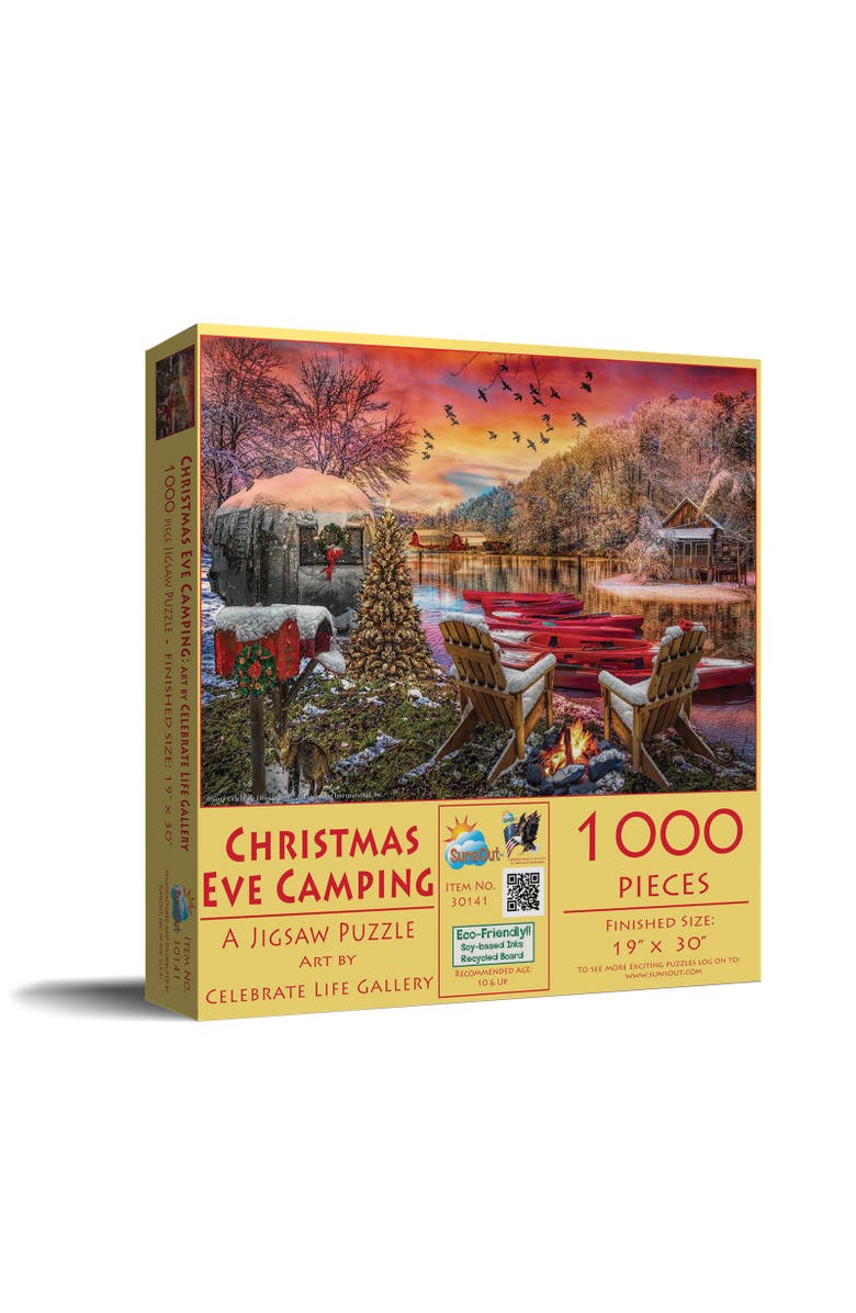 Sunsout Christmas Eve Camping 1000 piece Jigsaw Puzzle for Adults, Main, color, Multicolor
