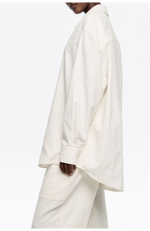 Bimba Y Lola Textured Cotton Shirt In White