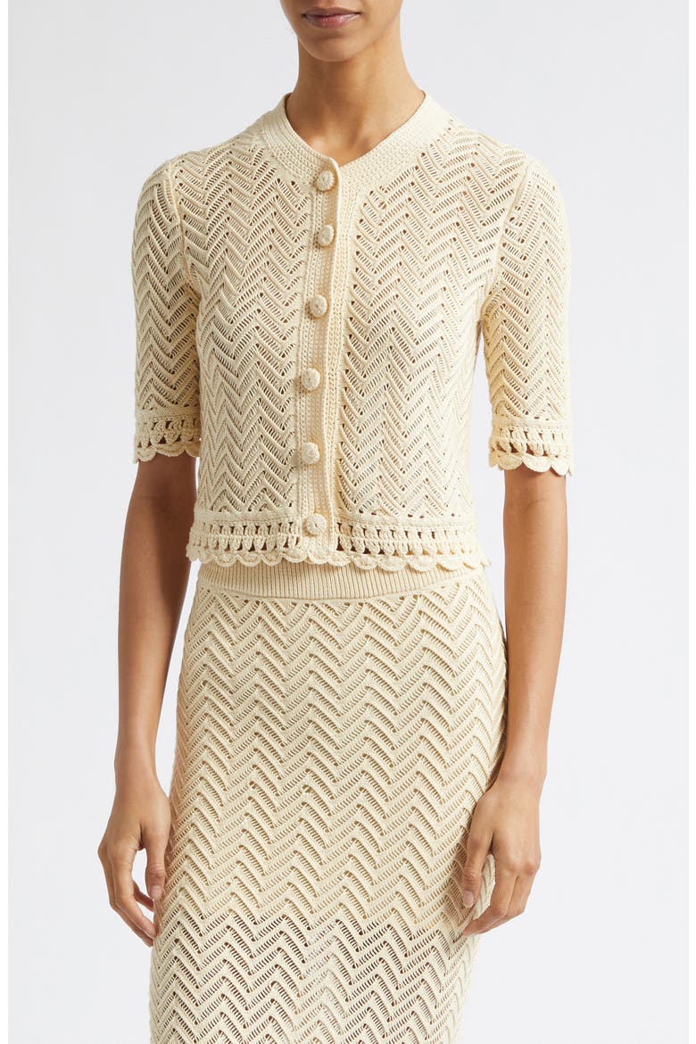 Simon Short Sleeve Cardigan, Main, color, BUTTER