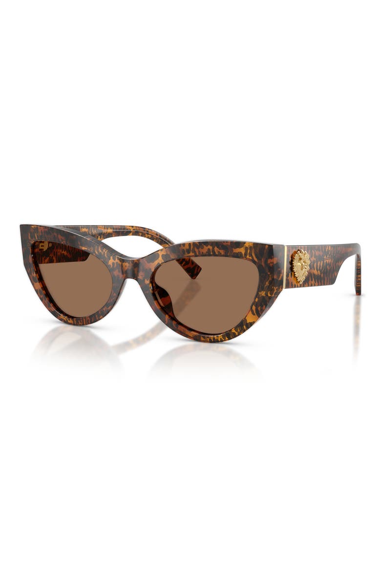 55mm Cat Eye Sunglasses, Alternate, color, LEO TRANSPARENT / DARK BROWN