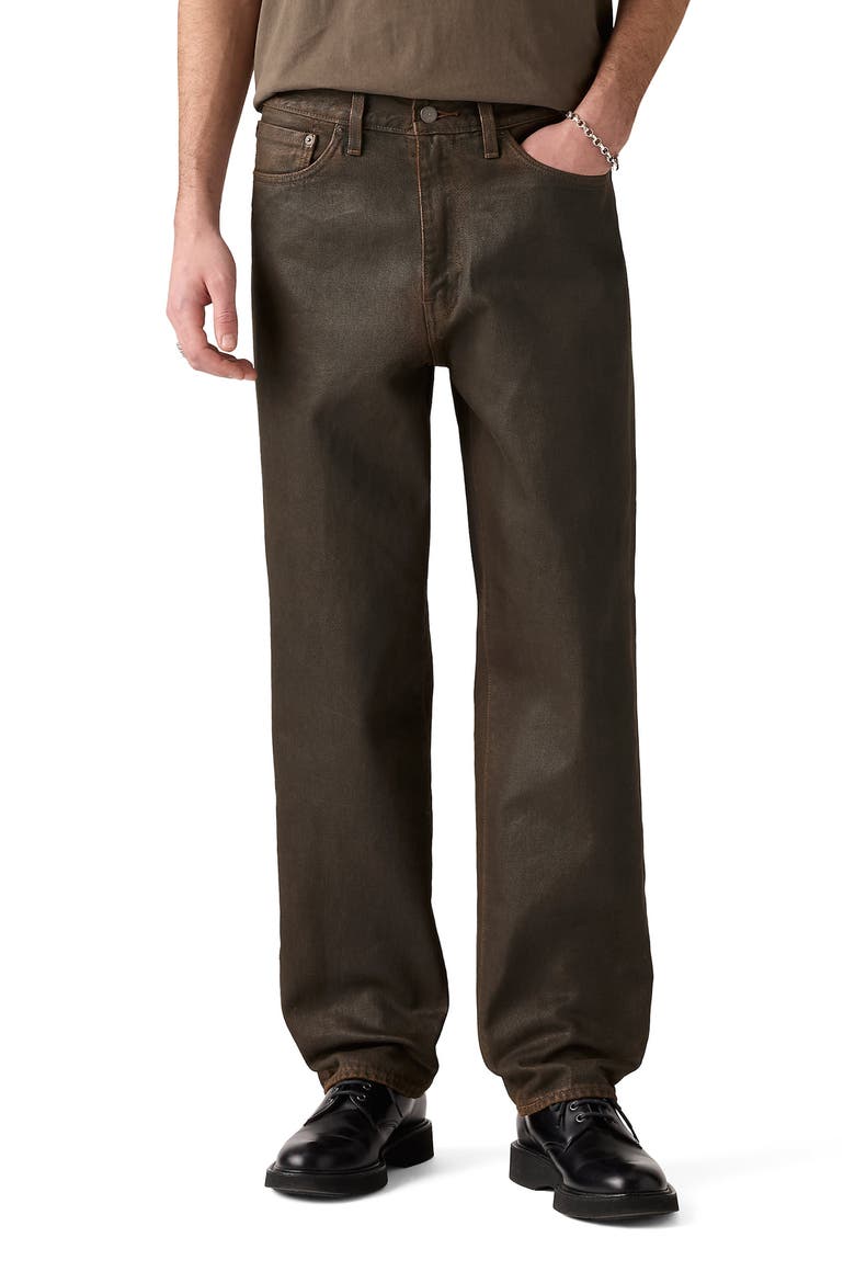 568™ Coated Loose Straight Leg Jeans, Main, color, BROWN WOOD JOURNAL COATED