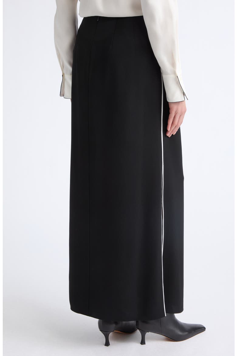 Piped Straight Skirt, Alternate, color, BLACK