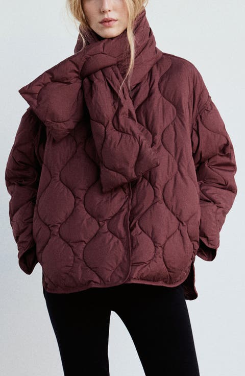 Quilted Anorak with Detachable Scarf