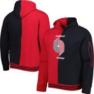 Mitchell & Ness Men's Mitchell & Ness Red/Black Portland Trail Blazers Hardwood Classics Split Pullover Hoodie